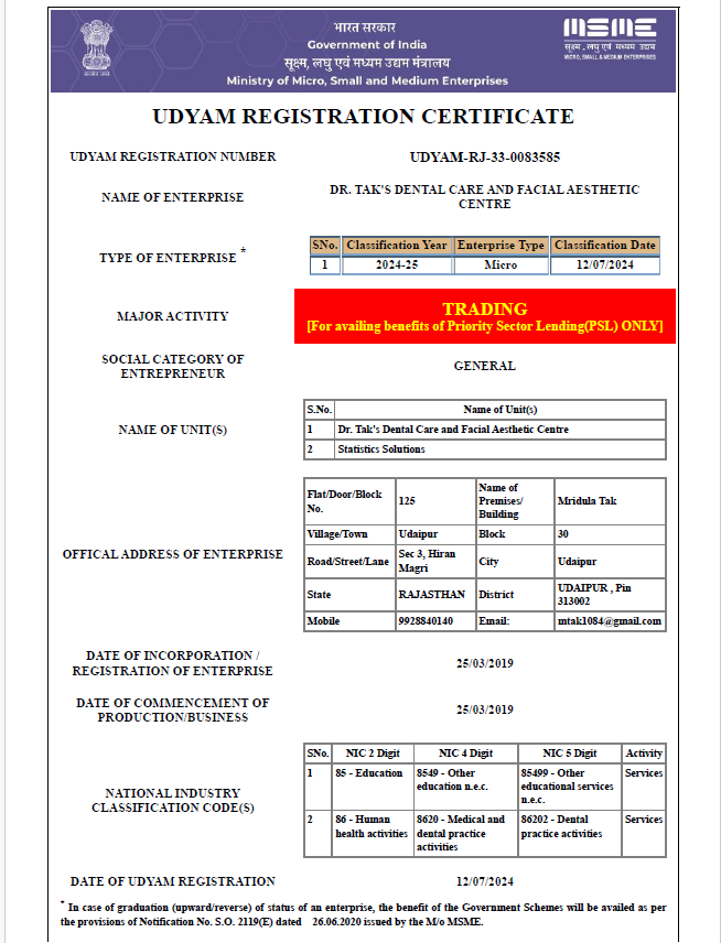 COURSES ON STATISTICS udyam