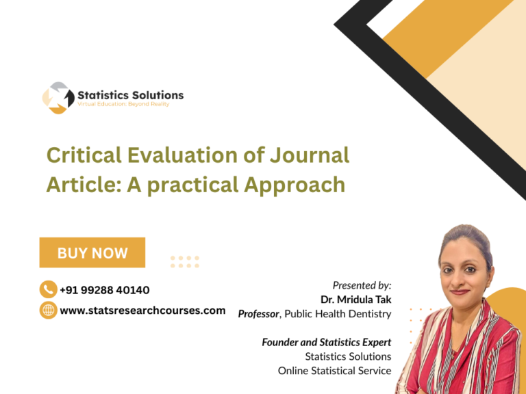 Critical Evaluation of Journal Article: A practical Approach
