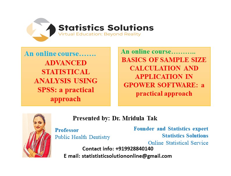 Bundle of two courses (Advanced SPSS and Sample size calculation)