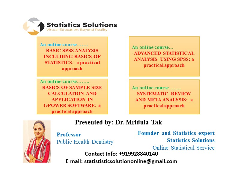 Bundle of four courses (Basic SPSS, Advanced SPSS, Sample size and Systematic Review with Meta analysis)